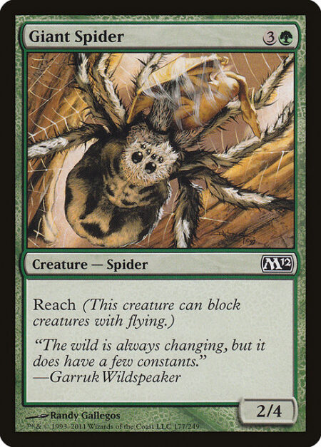 Giant Spider - Reach (This creature can block creatures with flying.)