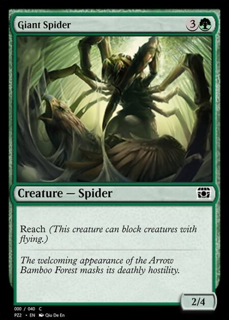 Giant Spider - Reach (This creature can block creatures with flying.)