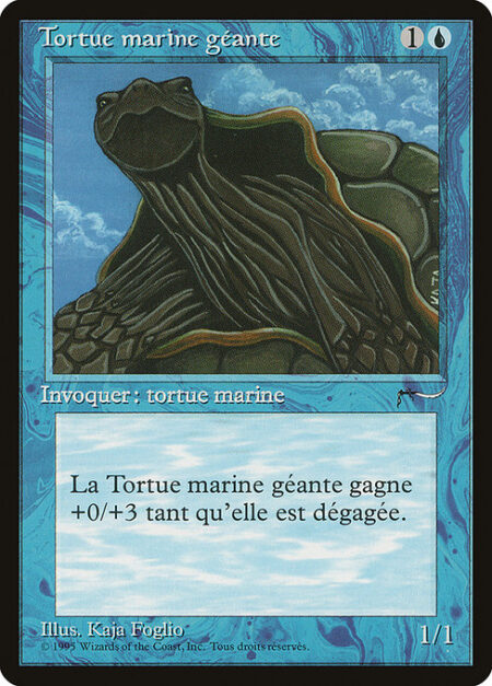 Giant Tortoise - Giant Tortoise gets +0/+3 as long as it's untapped.