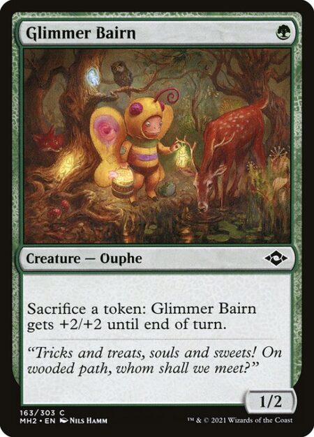 Glimmer Bairn - Sacrifice a token: Glimmer Bairn gets +2/+2 until end of turn.