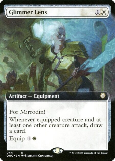 Glimmer Lens - For Mirrodin! (When this Equipment enters the battlefield