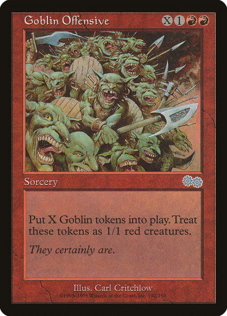 Goblin Offensive - Create X 1/1 red Goblin creature tokens.