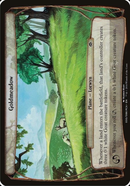 Goldmeadow - Whenever a land enters the battlefield