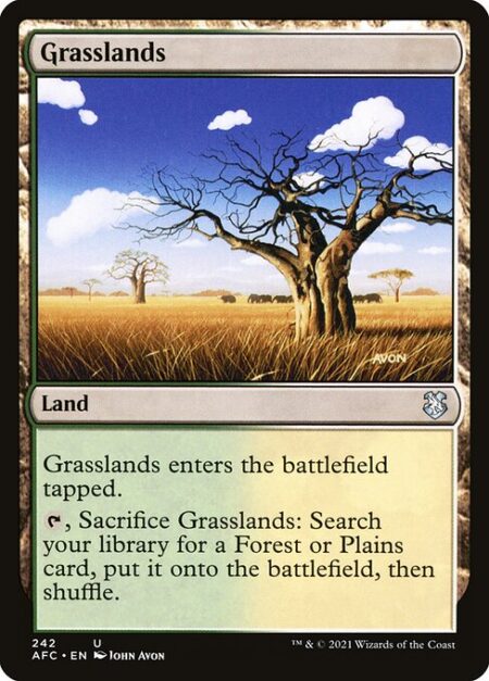 Grasslands - Grasslands enters the battlefield tapped.