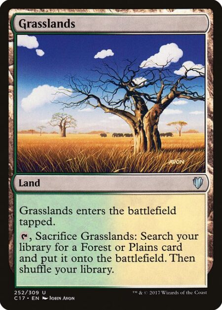 Grasslands - Grasslands enters the battlefield tapped.