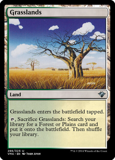 Grasslands - Grasslands enters tapped.