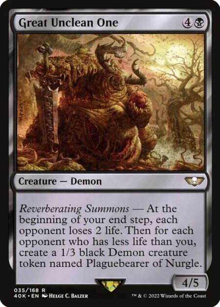 Great Unclean One - Reverberating Summons — At the beginning of your end step