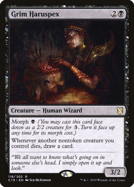 Grim Haruspex - Morph {B} (You may cast this card face down as a 2/2 creature for {3}. Turn it face up any time for its morph cost.)