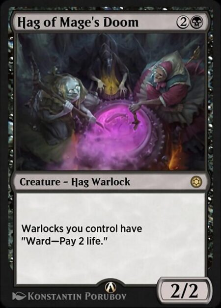 Hag of Mage's Doom - Warlocks you control have "Ward—Pay 2 life."