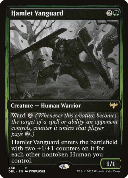 Hamlet Vanguard - Ward {2} (Whenever this creature becomes the target of a spell or ability an opponent controls