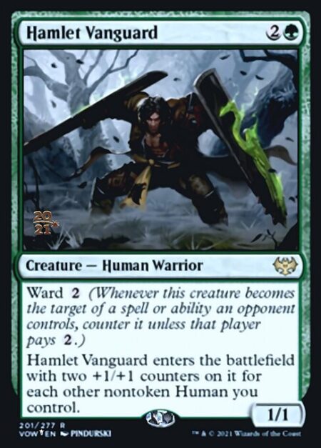 Hamlet Vanguard - Ward {2} (Whenever this creature becomes the target of a spell or ability an opponent controls