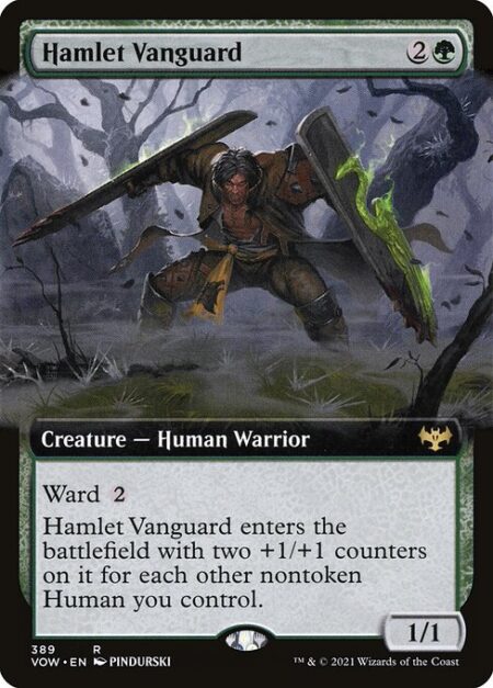 Hamlet Vanguard - Ward {2} (Whenever this creature becomes the target of a spell or ability an opponent controls