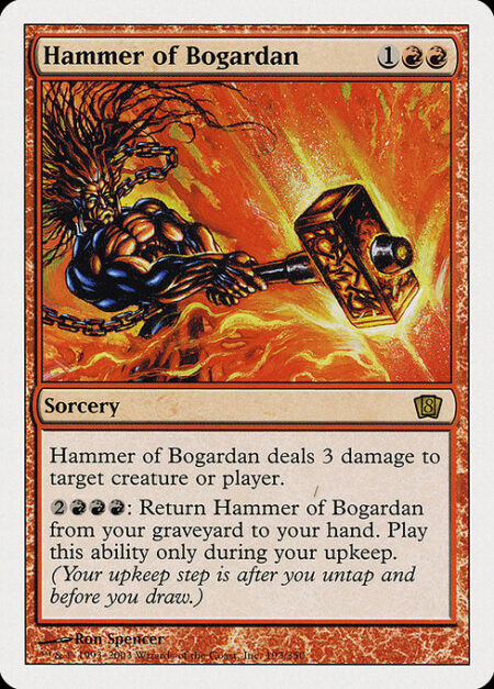 Hammer of Bogardan - Hammer of Bogardan deals 3 damage to any target.