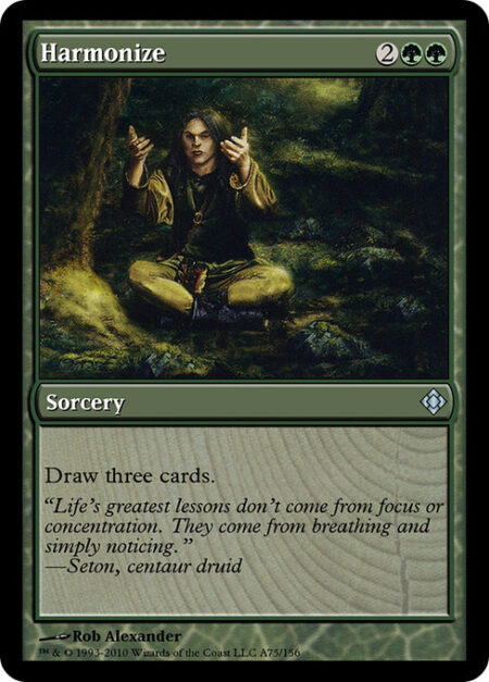 Harmonize - Draw three cards.