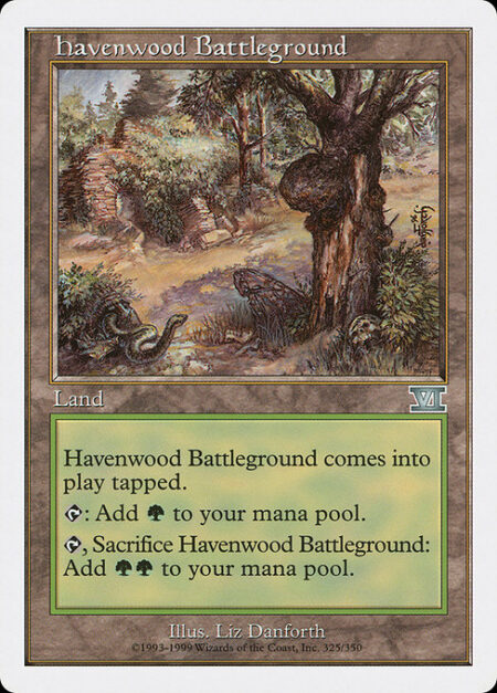 Havenwood Battleground - Havenwood Battleground enters the battlefield tapped.