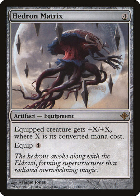 Hedron Matrix - Equipped creature gets +X/+X