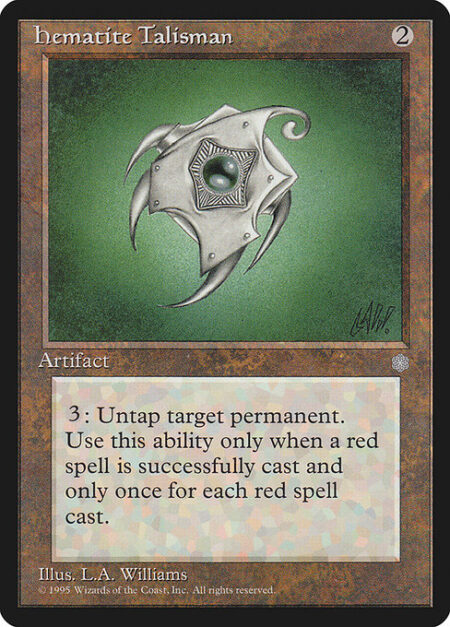 Hematite Talisman - Whenever a player casts a red spell