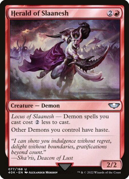 Herald of Slaanesh - Locus of Slaanesh — Demon spells you cast cost {2} less to cast.