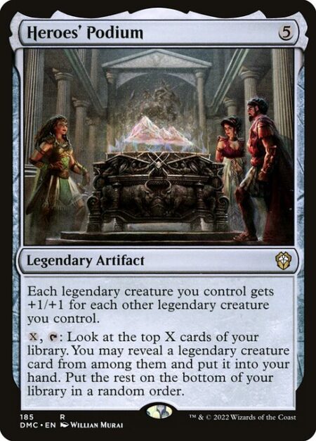 Heroes' Podium - Each legendary creature you control gets +1/+1 for each other legendary creature you control.