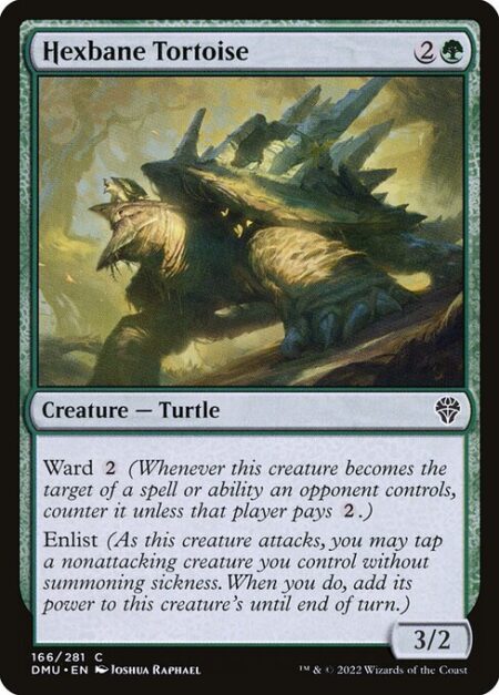 Hexbane Tortoise - Ward {2} (Whenever this creature becomes the target of a spell or ability an opponent controls