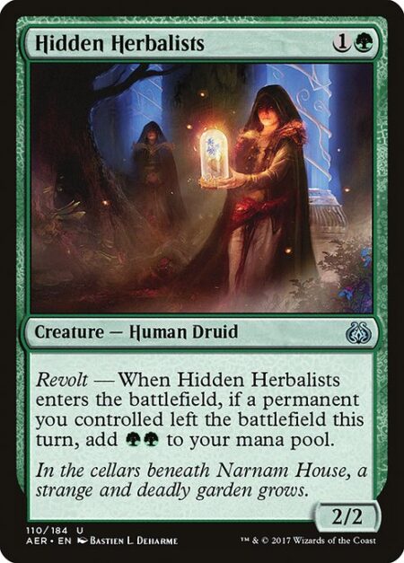 Hidden Herbalists - Revolt — When Hidden Herbalists enters the battlefield