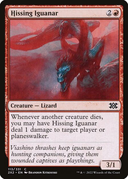 Hissing Iguanar - Whenever another creature dies