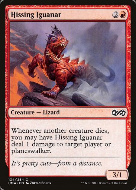 Hissing Iguanar - Whenever another creature dies