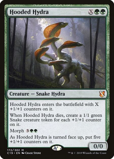 Hooded Hydra - Hooded Hydra enters the battlefield with X +1/+1 counters on it.