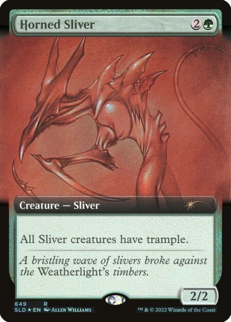 Horned Sliver - All Sliver creatures have trample.