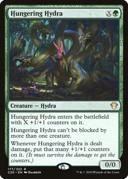 Hungering Hydra - Hungering Hydra enters the battlefield with X +1/+1 counters on it.