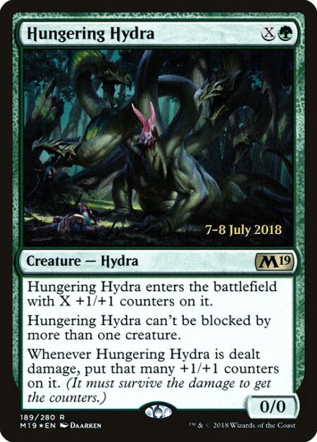 Hungering Hydra - Hungering Hydra enters the battlefield with X +1/+1 counters on it.