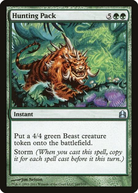 Hunting Pack - Create a 4/4 green Beast creature token.