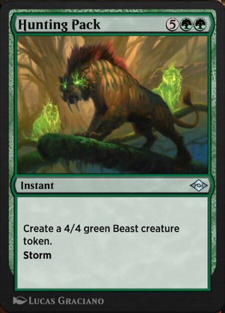 Hunting Pack - Create a 4/4 green Beast creature token.