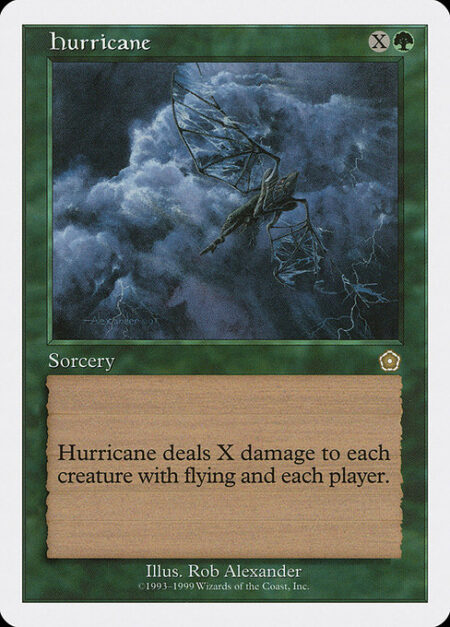 Hurricane - Hurricane deals X damage to each creature with flying and each player.