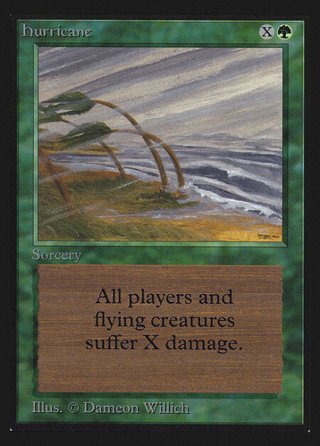 Hurricane - Hurricane deals X damage to each creature with flying and each player.