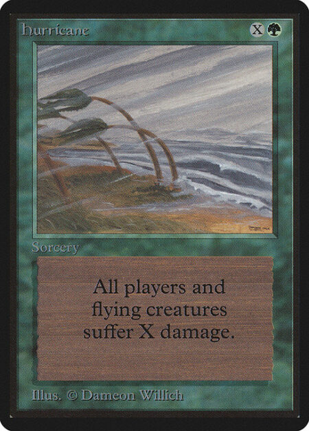 Hurricane - Hurricane deals X damage to each creature with flying and each player.