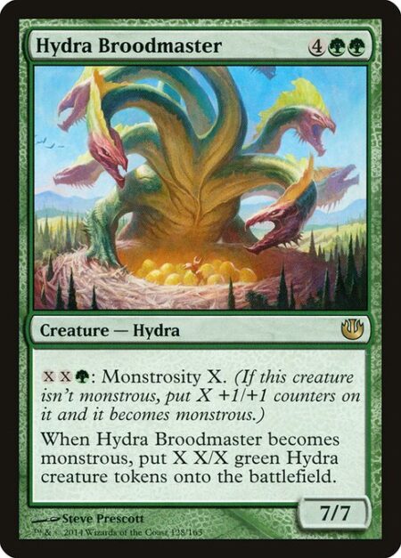 Hydra Broodmaster - {X}{X}{G}: Monstrosity X. (If this creature isn't monstrous