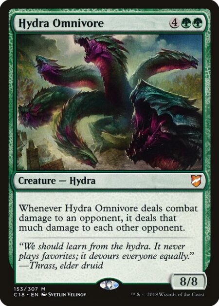 Hydra Omnivore - Whenever Hydra Omnivore deals combat damage to an opponent