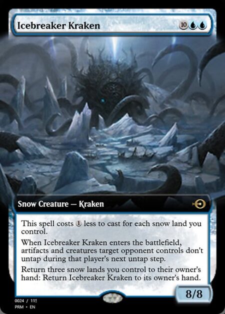 Icebreaker Kraken - This spell costs {1} less to cast for each snow land you control.