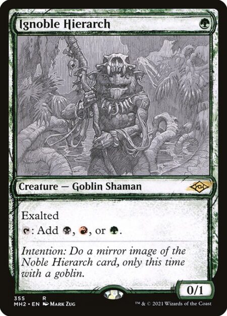 Ignoble Hierarch - Exalted (Whenever a creature you control attacks alone