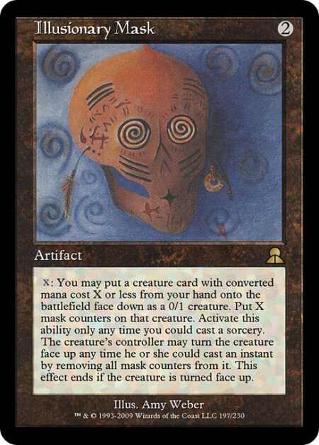 Illusionary Mask - {X}: You may choose a creature card in your hand whose mana cost could be paid by some amount of