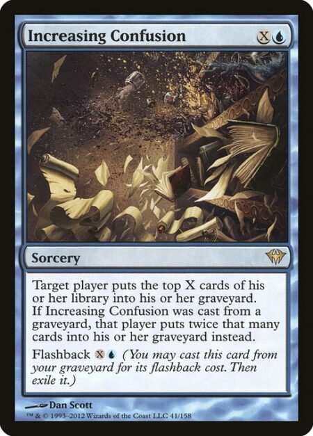 Increasing Confusion - Target player mills X cards. If this spell was cast from a graveyard