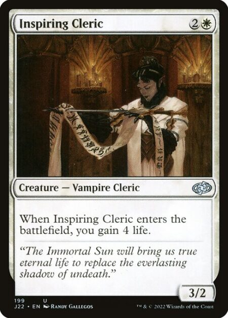 Inspiring Cleric - When Inspiring Cleric enters the battlefield