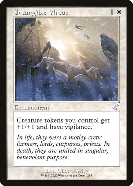 Intangible Virtue - Creature tokens you control get +1/+1 and have vigilance.