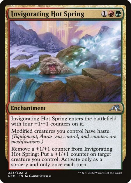 Invigorating Hot Spring - Invigorating Hot Spring enters the battlefield with four +1/+1 counters on it.