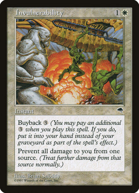 Invulnerability - Buyback {3} (You may pay an additional {3} as you cast this spell. If you do