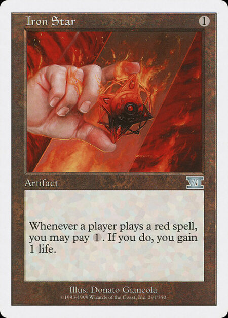 Iron Star - Whenever a player casts a red spell