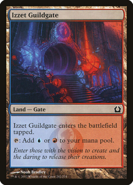 Izzet Guildgate - Izzet Guildgate enters the battlefield tapped.