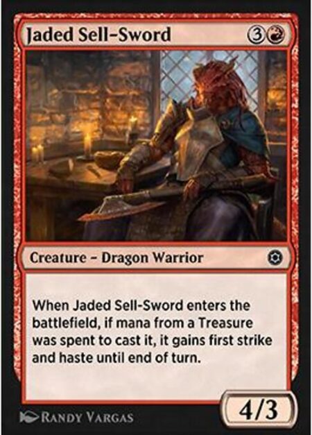 Jaded Sell-Sword - When Jaded Sell-Sword enters the battlefield