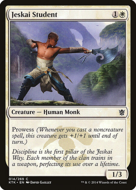 Jeskai Student - Prowess (Whenever you cast a noncreature spell